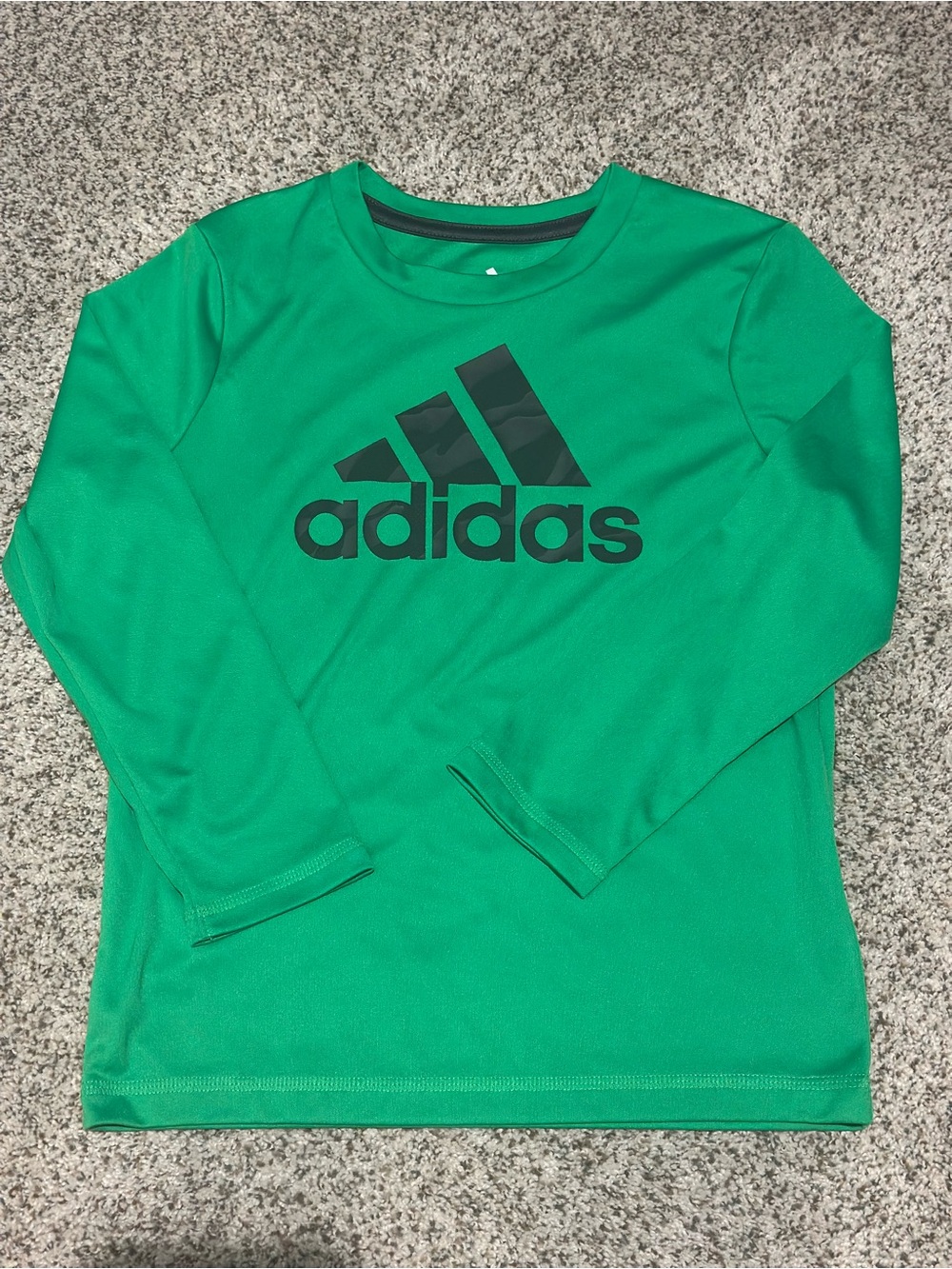 adidas Kids' Green Long Sleeve Logo Tee - 6
